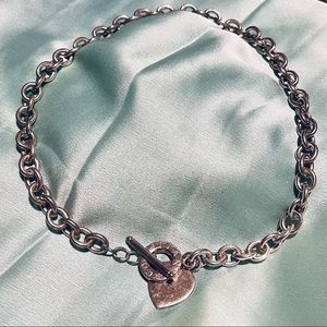 Authentic Tiffany & co. Toggle Heart Necklace. Women.Solid sterling silver, 15”.
